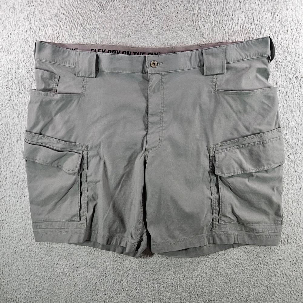 Duluth Trading Co Mens Dry on the Fly Cargo Shorts Gray Relaxed Fit Size 46